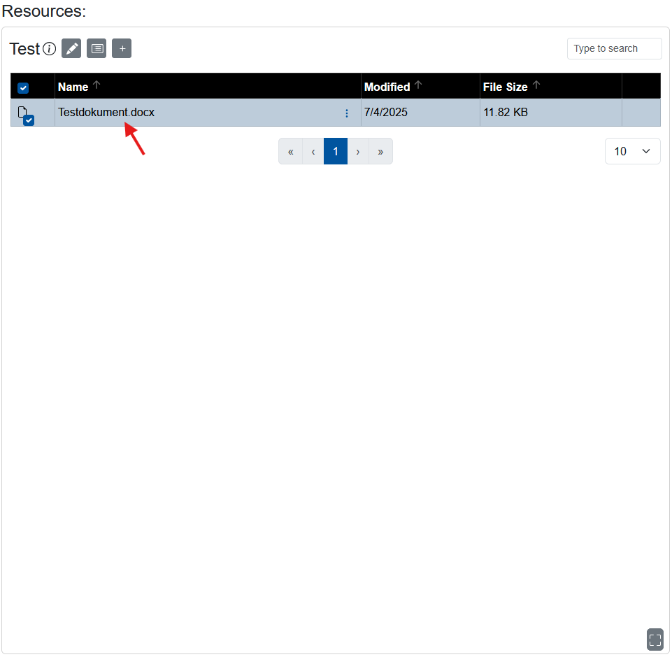 Datei-Explorer mit auslösenden Namen für Download