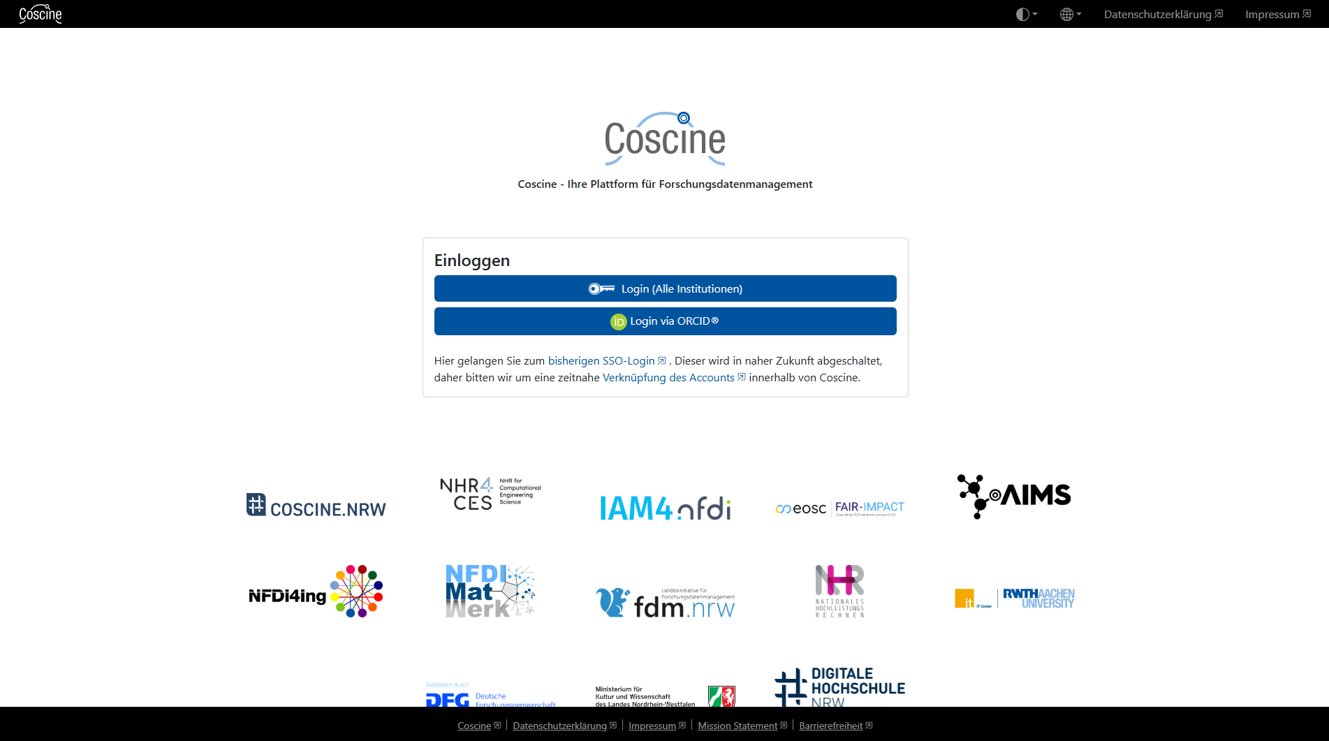 Coscine Homepage