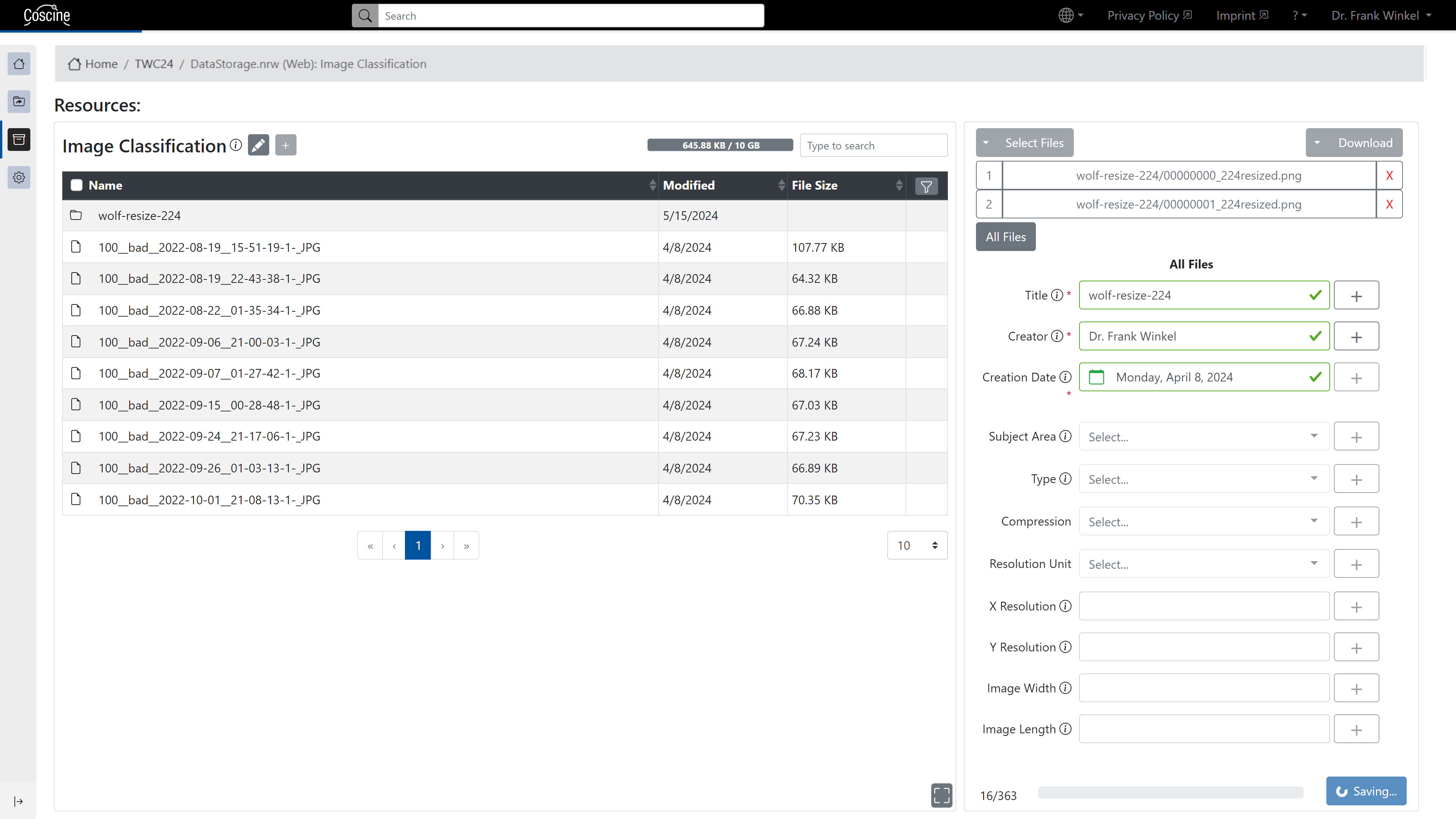 The uploaded folder.